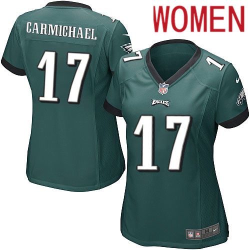 Women Philadelphia Eagles #17 Harold Carmichael Nike Midnight Green Game NFL Jersey